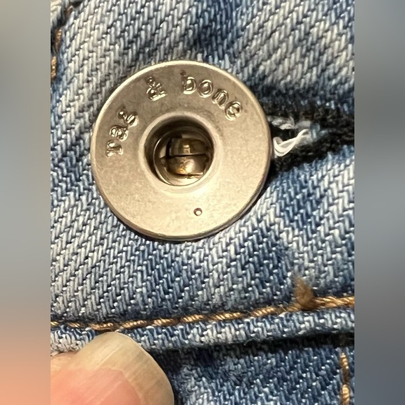 rag & bone Lori Mid-Rise Crop Jeans Wide Leg Light Wash Denim Casual - Picture 8 of 13